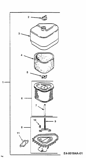 Cub Cadet Ersatzteile Zero Turn Z 42 53BA1B2G603  (1998) Luftfilter