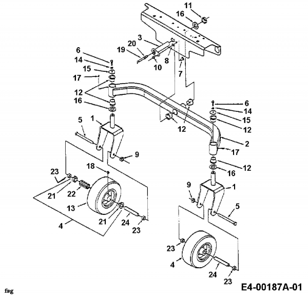 Cub Cadet Ersatzteile Zero Turn Z 42 53BA1B2G603  (2000) Vorderachse