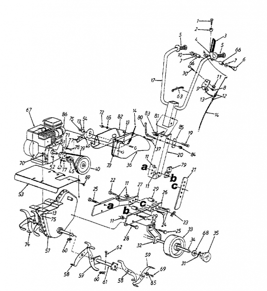 Ersatzteile MTD Motorhacke T 035 Typ: 21A-035-678  (2000) Grundgerät 