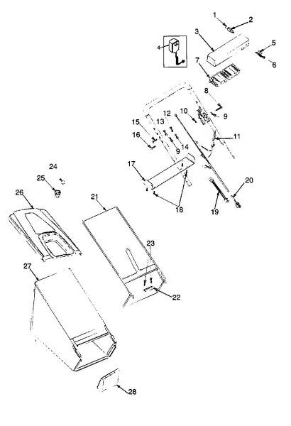 Ersatzteile Bricobi Motormäher mit Antrieb BT 5300 HW Typ: 12A-568C601  (1998) Elektroteile, Grassfangsack