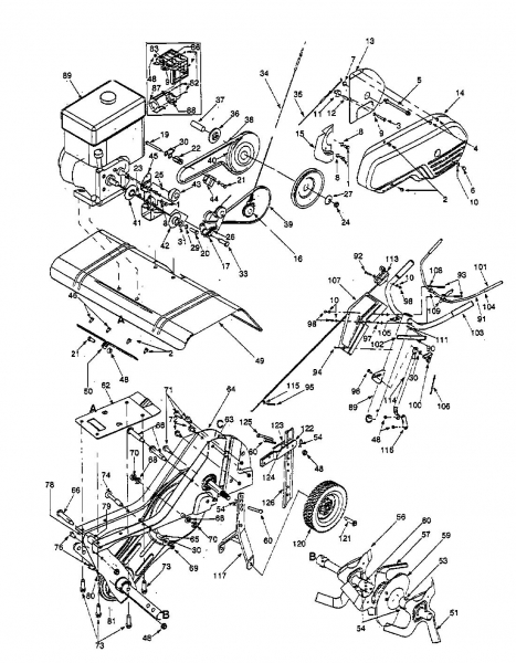 Ersatzteile MTD Motorhacke T 380 Typ: 21A-380-678  (1998) Grundgerät 