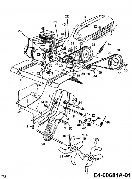 Ersatzteile MTD Motorhacke T/390 Typ: 21A-390-678  (1998) Getriebe, Hacksterne 