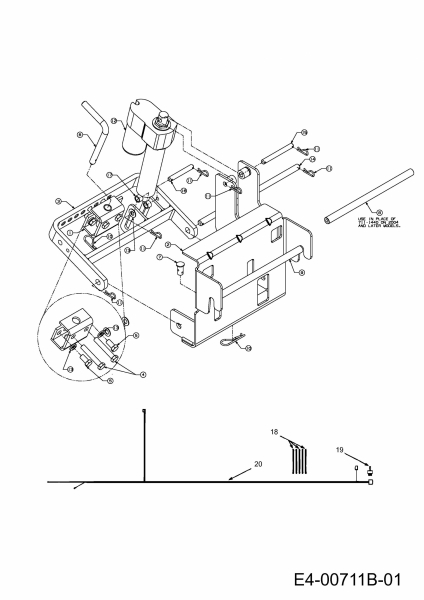 Ersatzteile Zubehör Garten- und Rasentraktoren Anhängekupplung für 800 Serie (RT-99) Typ: OEM-190-824  (2008) Grundgerät