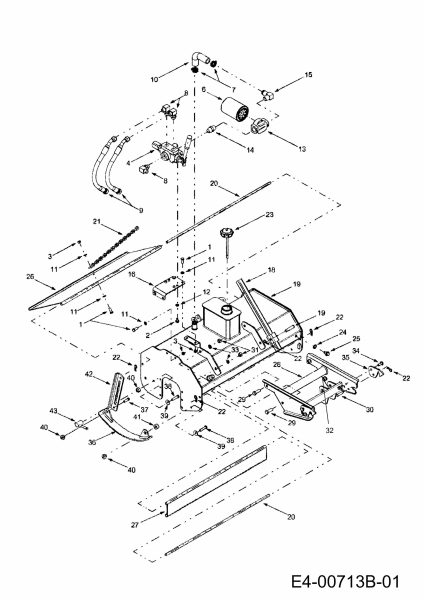 Ersatzteile Zubehör Garten- und Rasentraktoren Bodenfräse für 800 Serie (RT-99) Typ: OEM-190-825  (2011) Fräsgehäuse