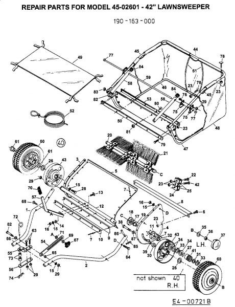 Ersatzteile Zubehör Garten- und Rasentraktoren Rasenkehrer 45-02601 (190-163-000) Typ: 190-163-000 (2003) Grundgerät