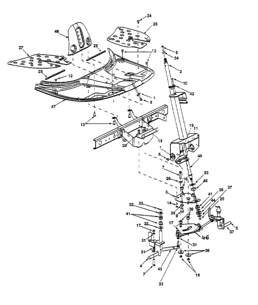 Ersatzteile Yard-Man Rasentraktoren DX 70 Typ: 13A-325-643  (2000) Lenkung, Vorderachse