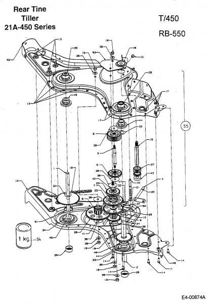 Ersatzteile Mastercut Motorhacken T/450 Typ: 21A-454B659  (2000) Getriebe