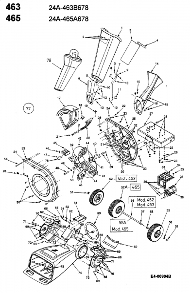 Ersatzteile MTD Häcksler 465 Typ: 24A-465A678  (2004) Grundgerät 