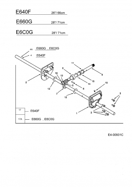 Ersatzteile MTD Schneefräse E 6 C 0 G Typ: 31AT6C0G678  (2004) Schneckengetriebe 