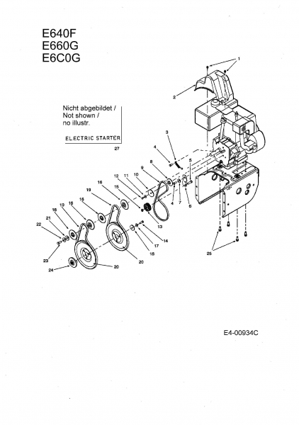 Ersatzteile MTD Schneefräse E 6 C 0 G Typ: 31AT6C0G678  (2004) Fahrantrieb, Fräsantrieb 