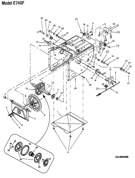 Ersatzteile MTD Schneefräse E 740 F Typ: 31AE740F678  (2002) Fahrantrieb 