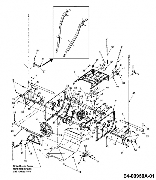 Ersatzteile Yard-Man Schneefräsen E 5 E 3 F Typ: 31AE5E3F643  (2000) Fahrantrieb