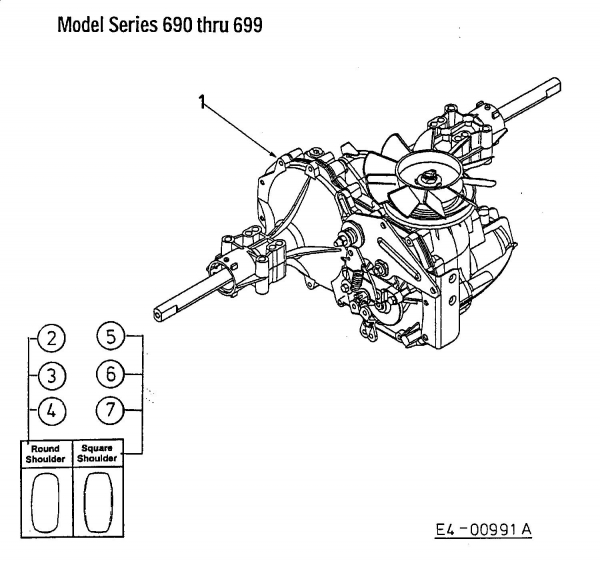 Ersatzteile MTD Rasentraktor H 140/96 Typ: 13AA695F600  (2003) Hydrostat, Räder hinten 