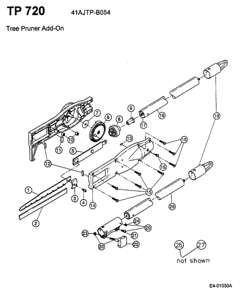 Ersatzteile Zubehör Motorsensen, Trimmer Astsäge TP 720 Typ: 41AJTP-B054  (2002) Grundgerät