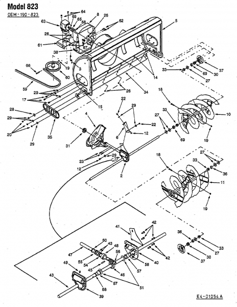 Ersatzteile Zubehör Garten- und Rasentraktoren Schneefräsen für 800 Serie (RT-99) Typ: OEM-190-823  (2003) Grundgerät