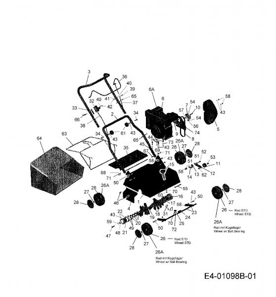 Ersatzteile Yard-Man Motorvertikutierer YM 5516 V Typ: 16APX00E643 (2007) Grundgerät