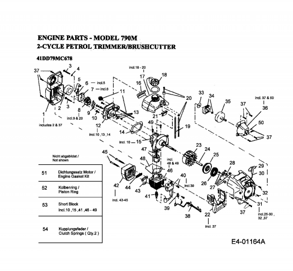 Ersatzteile MTD Motorsense 790 M Typ: 41DD79MC678  (2004) Motor 