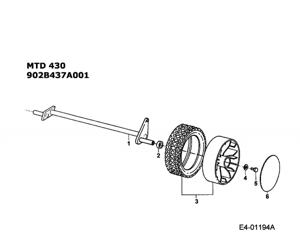 Ersatzteile MTD Benzin Rasenmäher ohne Antrieb 430 A Typ: 902B437A001  (1995) Grundgerät 