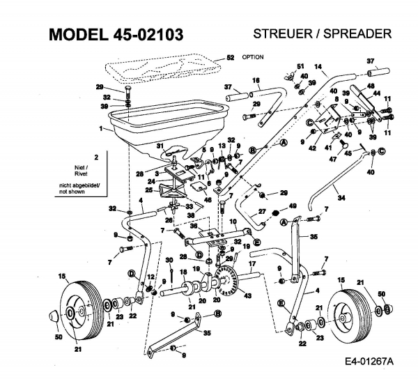 Ersatzteile Zubehör handgeführte Geräte Streuer 45-02103  (190-454-000) Typ: 45-02103  (2005) Grundgerät