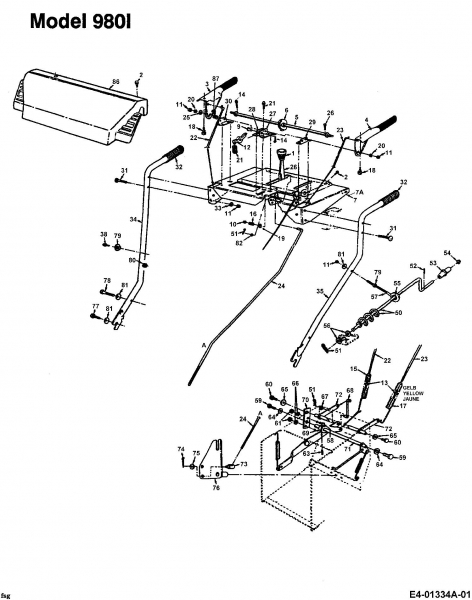 Ersatzteile MTD Schneefräse 12-33 Typ: 317E980I000  (1997) Holm 