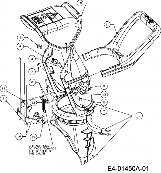 Ersatzteile Troy-Bilt Schneefräsen Polar 5056 Typ: 31A-32AD609  (2009) Auswurfschacht