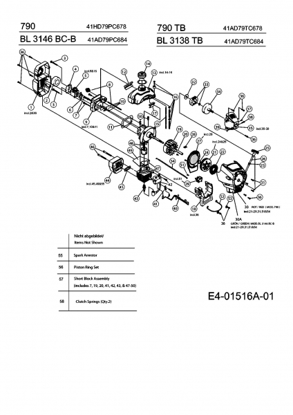 Ersatzteile Bolens Motorsensen BL 3146 BC-B Typ: 41AD79PC684  (2008) Motor