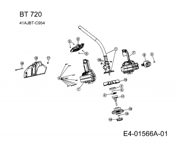 Ersatzteile Zubehör Motorsensen, Trimmer Laubbläser, Laubsauger BT 720 Typ: 41AJBT-C954  (2012) Grundgerät