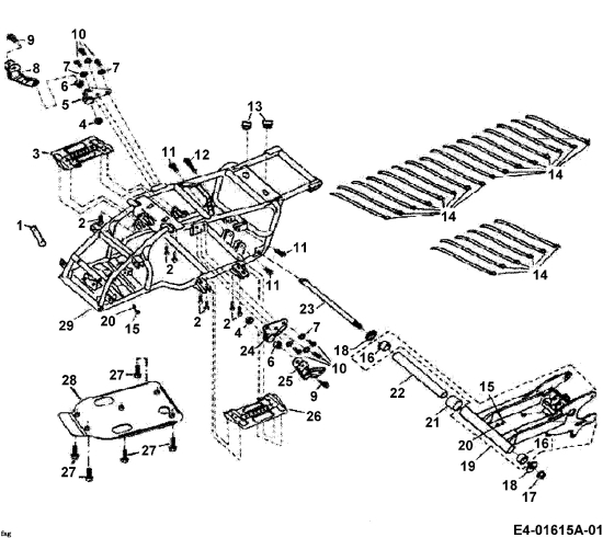 Cub Cadet Ersatzteile Quads UT 180 36AB124-603  (2006) Rahmen
