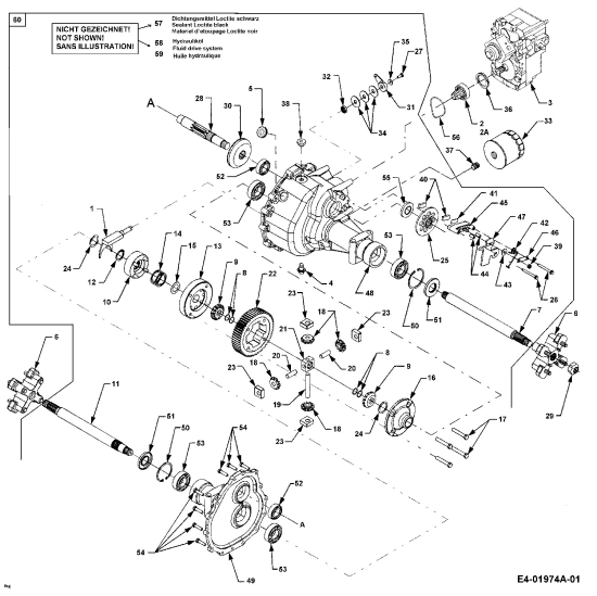 Cub Cadet Ersatzteile Gartentraktoren HDS 3235 14A-676-100  (1998) Differential, Getriebe