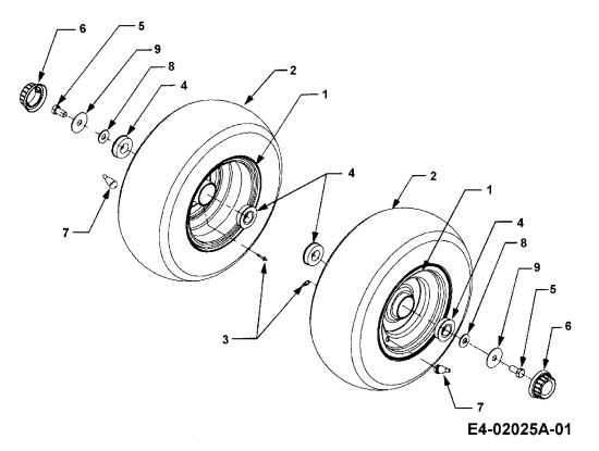 Cub Cadet Ersatzteile Gartentraktoren HDS 3200 14A-652-603  (2002) Räder vorne 16x7.5