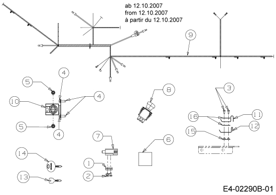 Cub Cadet Ersatzteile Gartentraktoren GT 1225 14AI13CP603  (2008) Elektroteile ab 12.10.2007