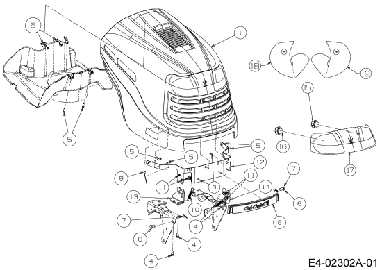 Cub Cadet Ersatzteile Rasentraktoren CC 1527 13AK11CG603  (2004) Motorhaube C-Style