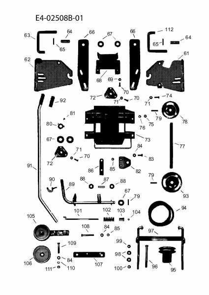 Ersatzteile Zubehör Garten- und Rasentraktoren Frontkehrmaschine FK 105 Typ: 196-226B678  (2010) Aushebung, Räder