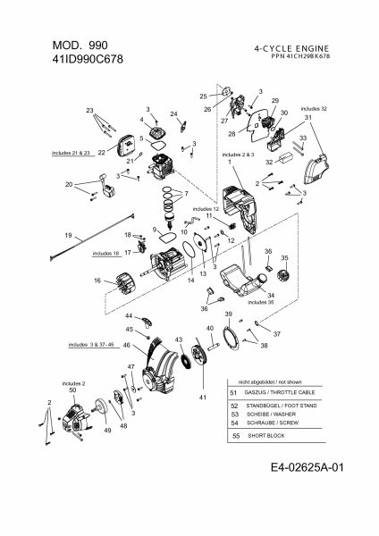 Ersatzteile MTD Motorsense 990 Typ: 41ID990C678  (2010) Motor bis 16.05.2011 