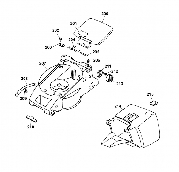 Ersatzteile WOLF-Garten Elektro Rasenmäher ohne Antrieb Esprit 34 E Typ: 4914000 Serie A  (2003) Mähwerksgehäuse 