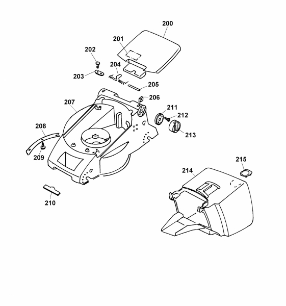 Ersatzteile WOLF-Garten Elektro Rasenmäher ohne Antrieb Esprit 36 E Typ: 4906880 Serie B, C  (2002) Mähwerksgehäuse 