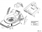 Ersatzteile WOLF-Garten Akku Rasenmäher ohne Antrieb 2.42 AC Typ: 4942000 Serie A  (1996) Heckklappe, Mähwerksgehäuse 