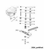 Ersatzteile WOLF-Garten Benzin Rasenmäher mit Antrieb Power Edition 46 HA Typ: 4615005 Serie C, D  (2004) Messer, Messeraufnahme, Motor 