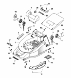Ersatzteile WOLF-Garten Elektro Rasenmäher mit Antrieb Premio 46 EA Typ: 4629000 Serie D, E  (2004) Mähwerksgehäuse 