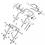 Ersatzteile WOLF-Garten Benzin Rasenmäher mit Antrieb Power Edition 42 QRA Typ: 4235000 Serie B  (2009) Holm 