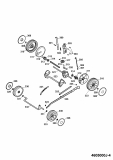 Ersatzteile WOLF-Garten Benzin Rasenmäher mit Antrieb Esprit 46 BA Typ: 4605000 Serie J  (2009) Getriebe, Höhenverstellung, Räder 