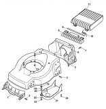 Ersatzteile WOLF-Garten Benzin Rasenmäher mit Antrieb Campus 440 BA Typ: 6045000 Serie A  (2008) Mähwerksgehäuse 