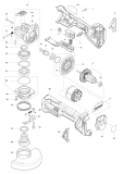 Makita Ersatzteile Akku-Winkelschleifer DGA520
