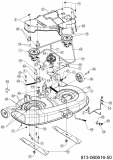 Ersatzteile Bricolage Rasentraktoren INV A13096 LB Typ: 13BH76SF648 (2021) Mähwerk 38/96cm