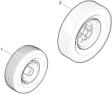 KÄRCHER Professional Ersatzteile Kehrmaschinen KM 105  ETL Radsatz Vollgummi KM Medium 1.280-140.2