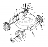 Ersatzteile MTD Benzin Rasenmäher mit Antrieb Rex-Combi 51 SSL Typ: 125-3580  (1985) Höhenverstellung, Räder 