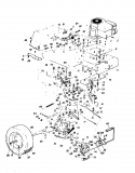 Ersatzteile Super Rasentraktoren Super 12-96 I/C Typ: 139-6520  (1989) Fahrantrieb, Motorkeilriemenscheibe, Pedal, Räder hinten
