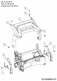 Ersatzteile WOLF-Garten Benzin Rasenmäher mit Antrieb Expert 460 AE Typ: 12AETUS7650  (2018) Abdeckung hinten, Holmbraketten 