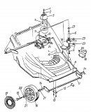 Ersatzteile Lawnflite Motormäher mit Antrieb 991 SP 6 Typ: 12A-658C611  (1998) Höhenverstellung, Räder vorne