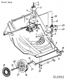 Ersatzteile MTD Benzin Rasenmäher mit Antrieb SP 46 GLXR Typ: 12B-658C678  (2001) Höhenverstellung, Räder vorne 